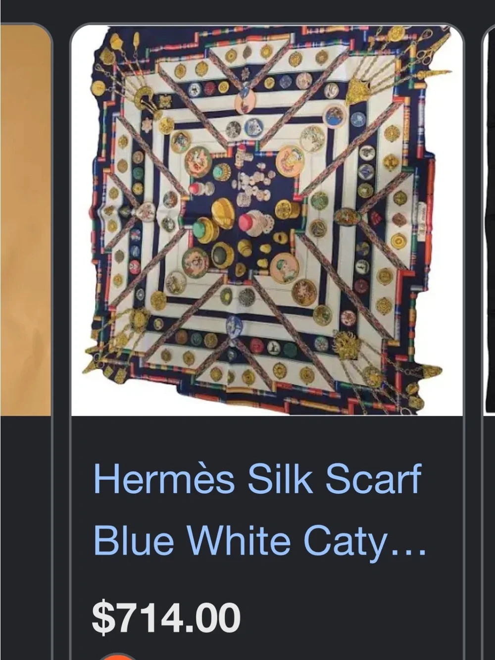 Hermes Black, White, Gold, Purple & Pink Silk Scarf
